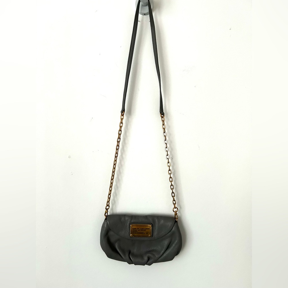 Marc Jacobs Grey Crossbody Bag with Gold Chain